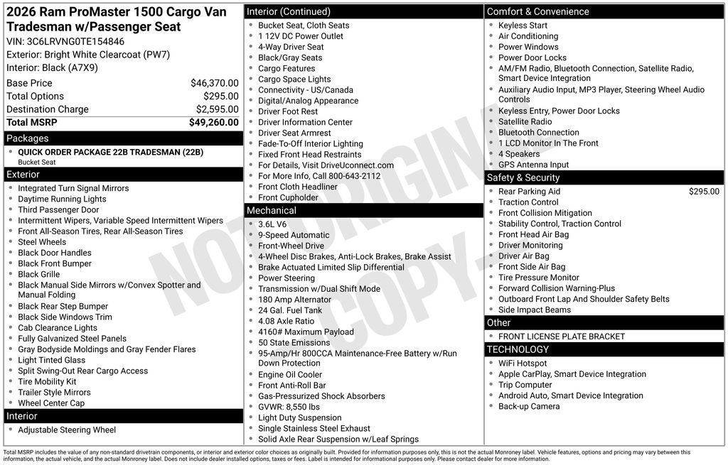 New 2026 Bright White Clear-Coat Exterior Paint RAM Low Roof image 21