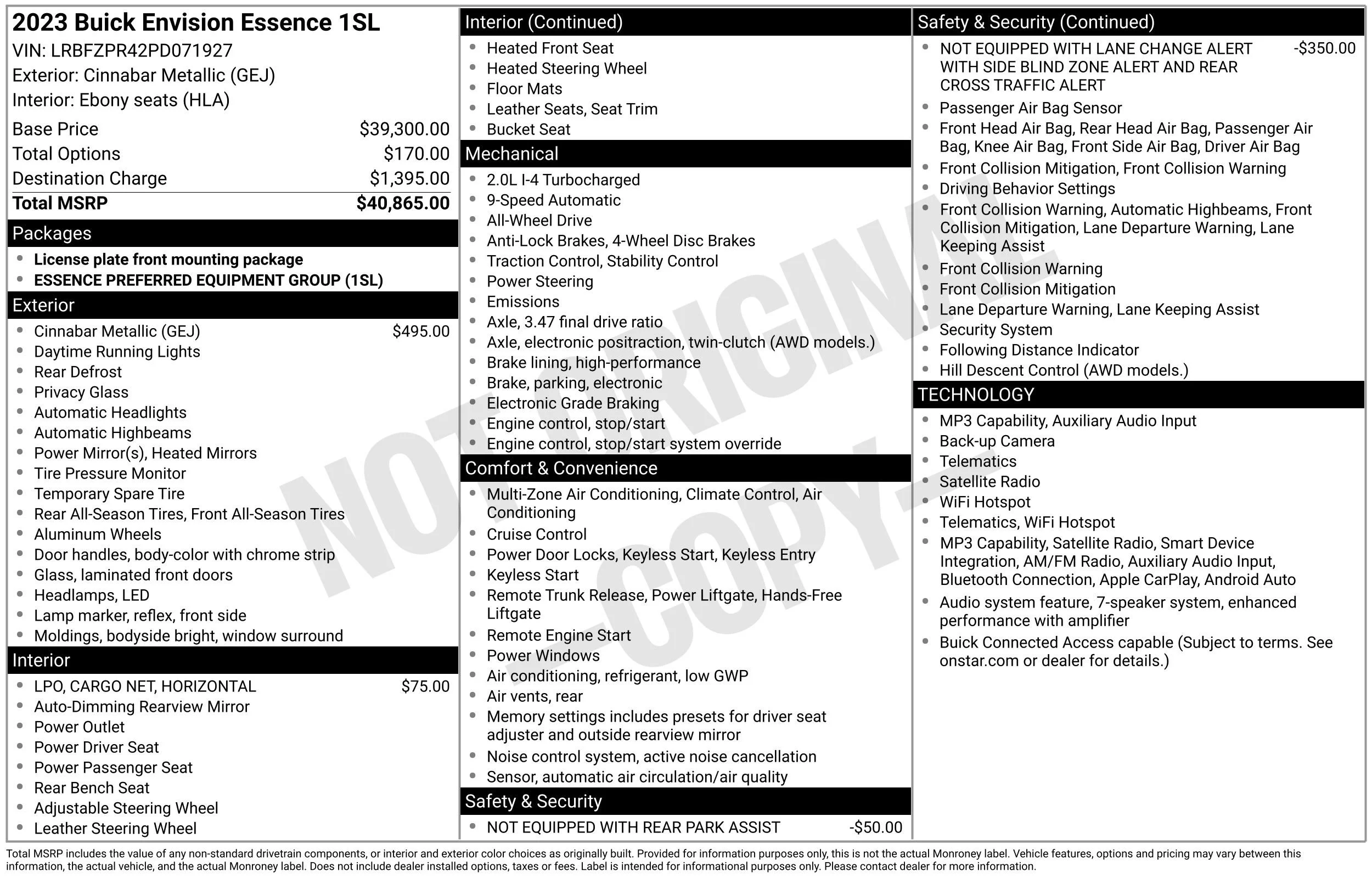 Used 2023 Cinnabar Metallic Buick Essence image 15