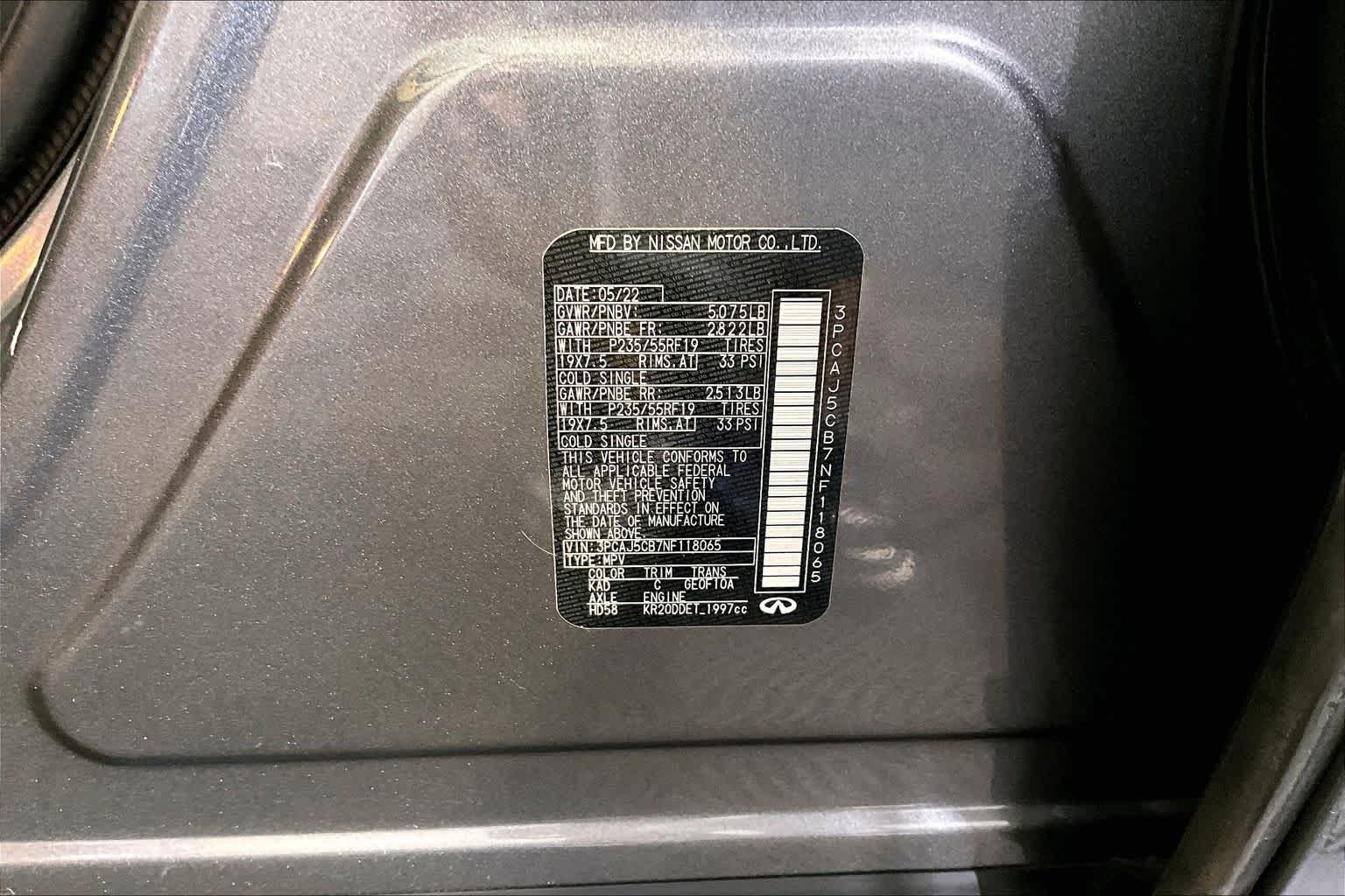 Used 2022 Graphite Shadow INFINITI ESSENTIAL image 34