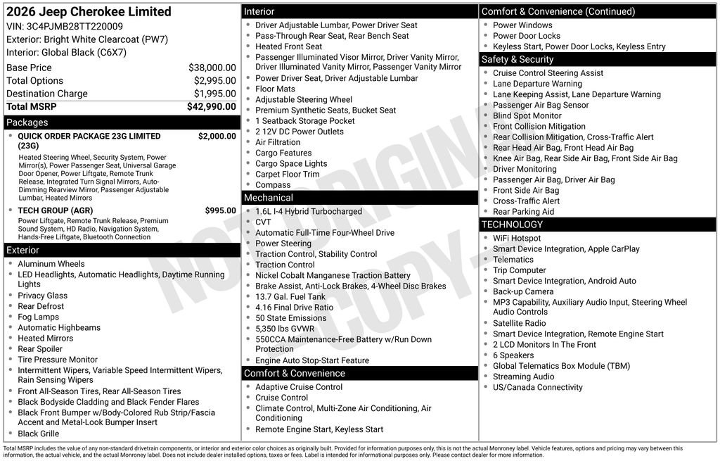New 2026 Bright White Clear-Coat Exterior Paint Jeep Limited image 3