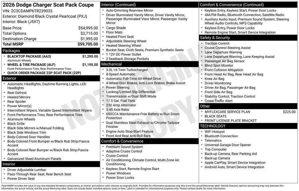 New 2026 Diamond Black Crystal Pearlcoat Dodge Scat Pack image 6