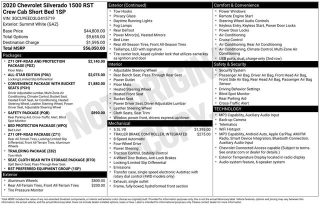 Certified Used 2020 White Chevrolet RST image 3
