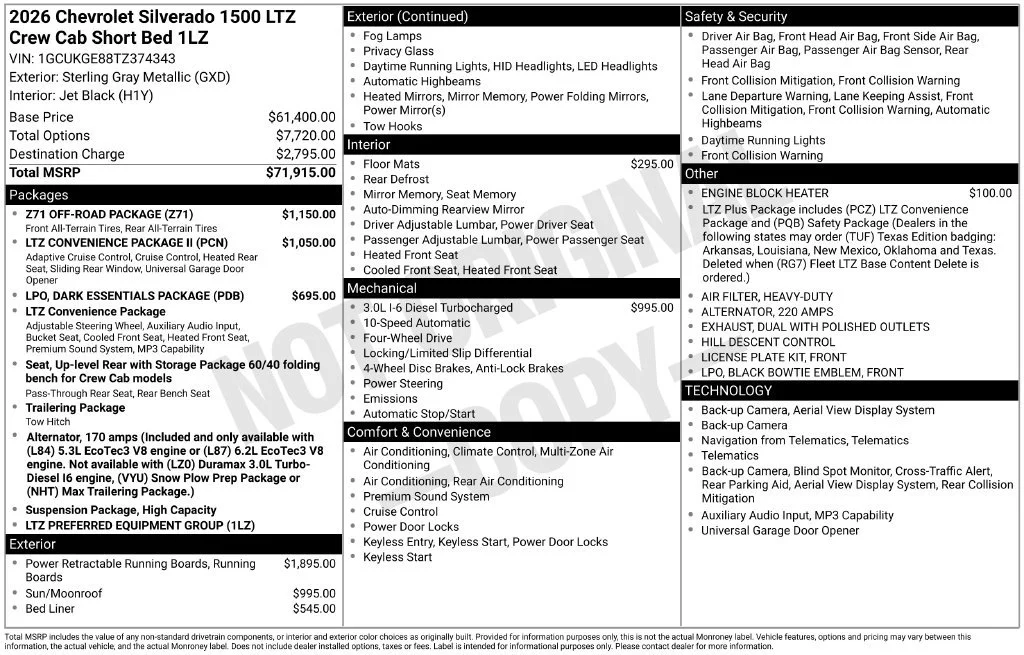 New 2026 Sterling Gray Metallic Chevrolet LTZ image 27