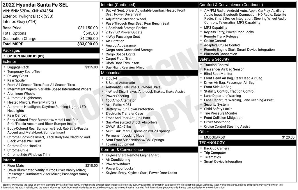 Used 2022 Black Hyundai SEL image 11