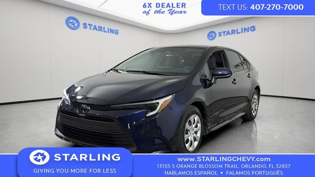 Used 2025 Blue Toyota Hybrid LE image 1