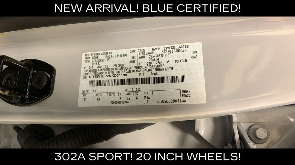 Certified Used 2022 White Metallic Ford XLT image 48