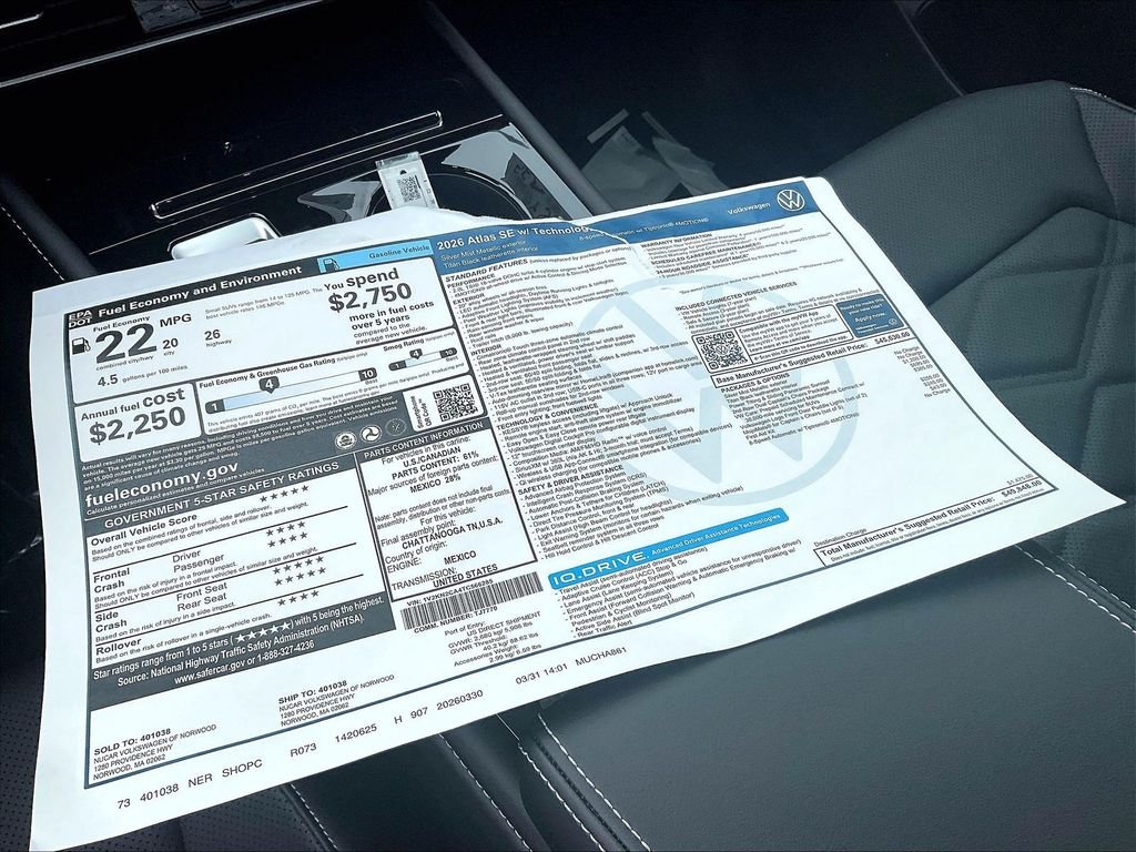 New 2026 Silver Volkswagen 2.0T SE w/Technology image 17