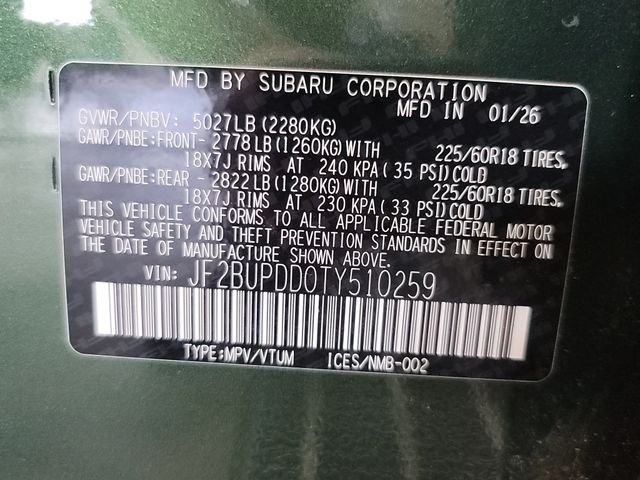 Certified Used 2026 Deep Emerald Green Pearl Subaru Limited image 36