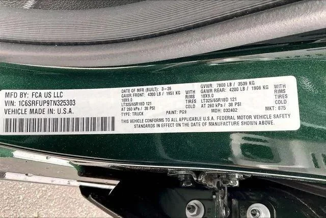New 2026 Serrano-Green Metallic Exterior Paint RAM RHO image 13