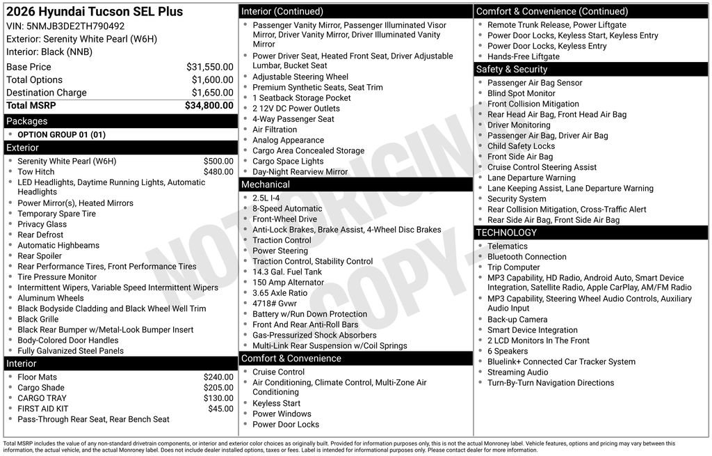 New 2026 White Hyundai SEL Plus FWD image 23