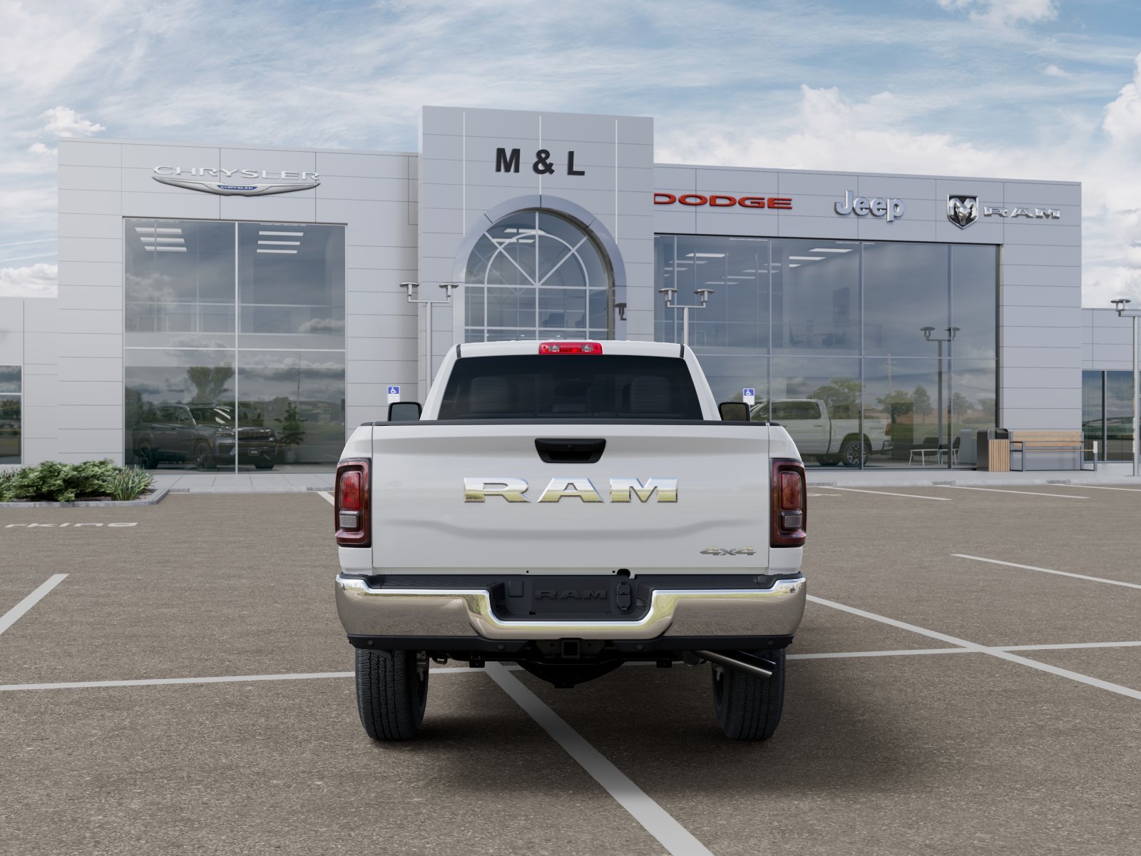 New 2026 Bright White Clear-Coat Exterior Paint RAM Tradesman Crew Cab 4x4 8