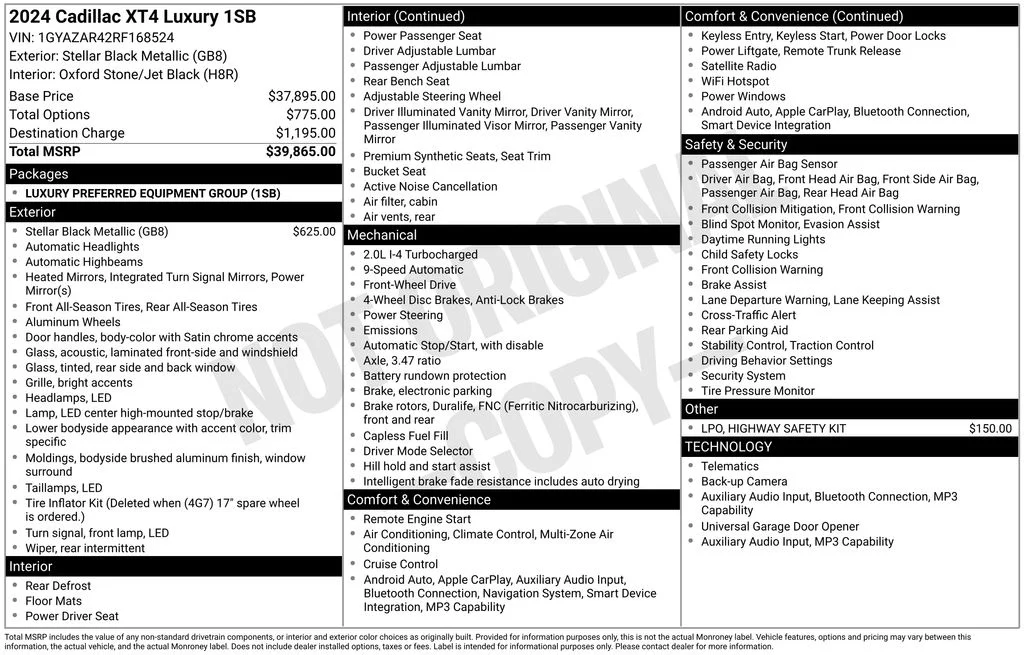 Used 2024 Black Cadillac Luxury image 3