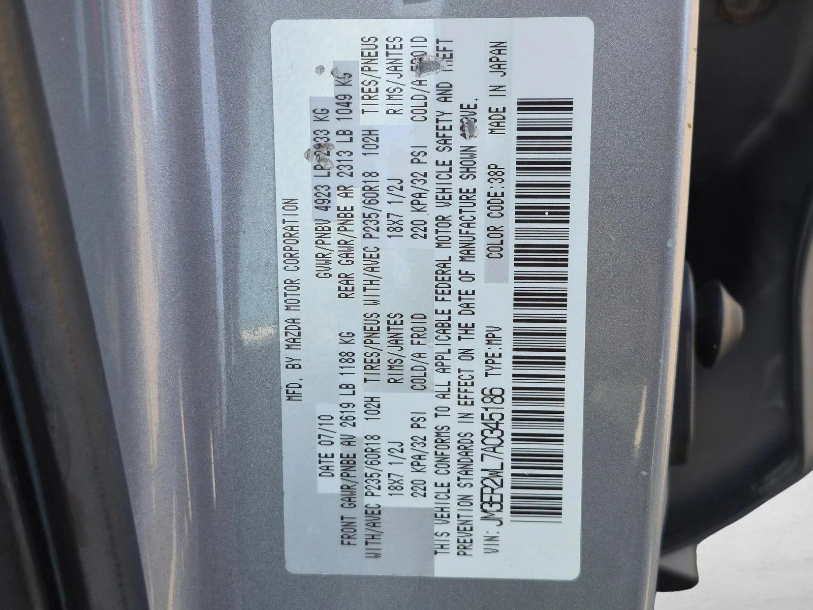 Used 2010 Liquid Silver Metallic Mazda Touring image 22