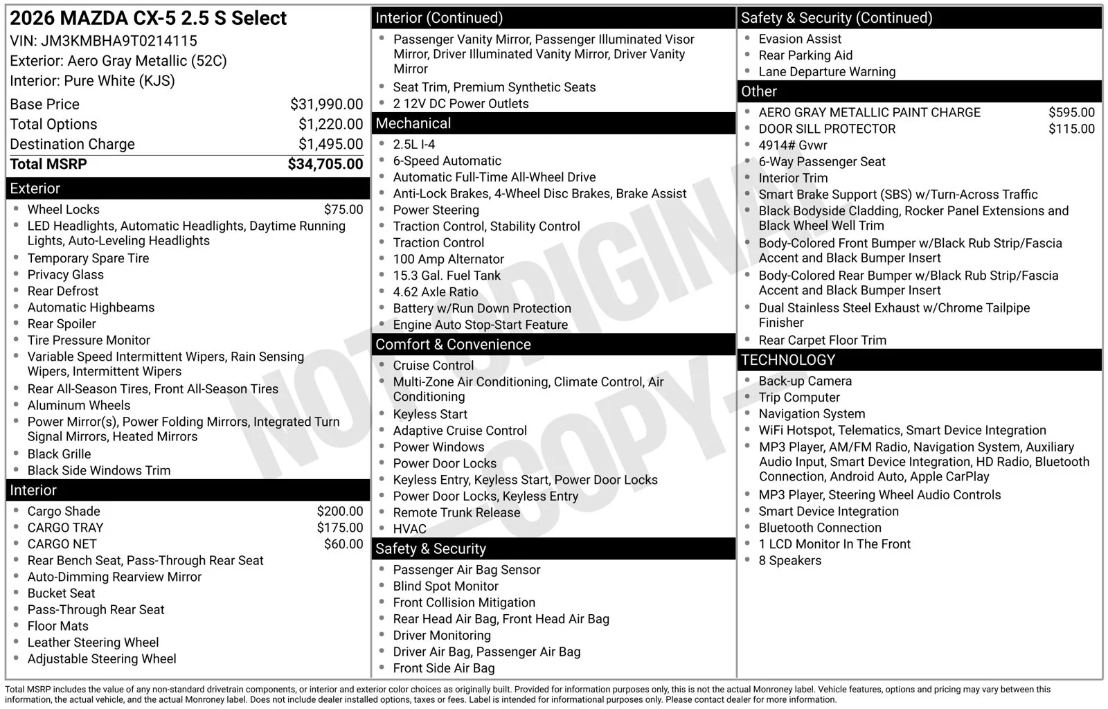 New 2026 Aero Gray Metallic Mazda 2.5 S Select image 4