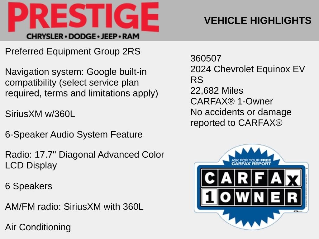 Used 2024 Chevrolet Equinox EV RS with VIN 3GN7DSRP8RS270685 for sale in Las Vegas, NV