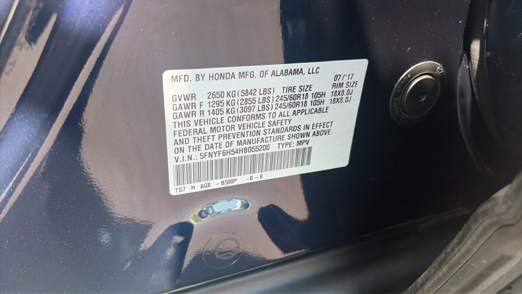 Used 2017 Blue Honda EX-L image 30