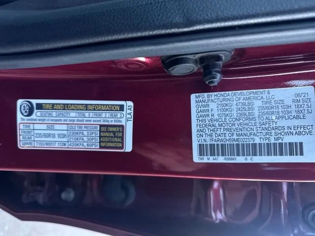 Used 2021 Red Honda AWD EX image 33