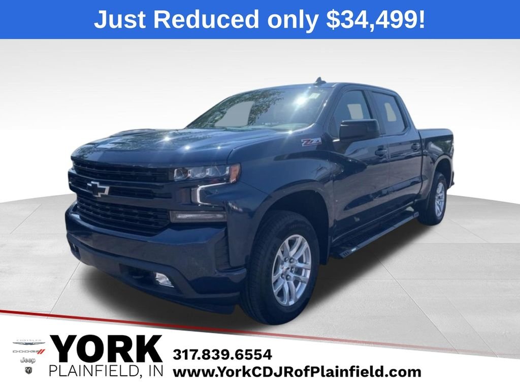 Blue 2021 Chevrolet Silverado 1500 Pickup Truck Four-Wheel Drive Automatic