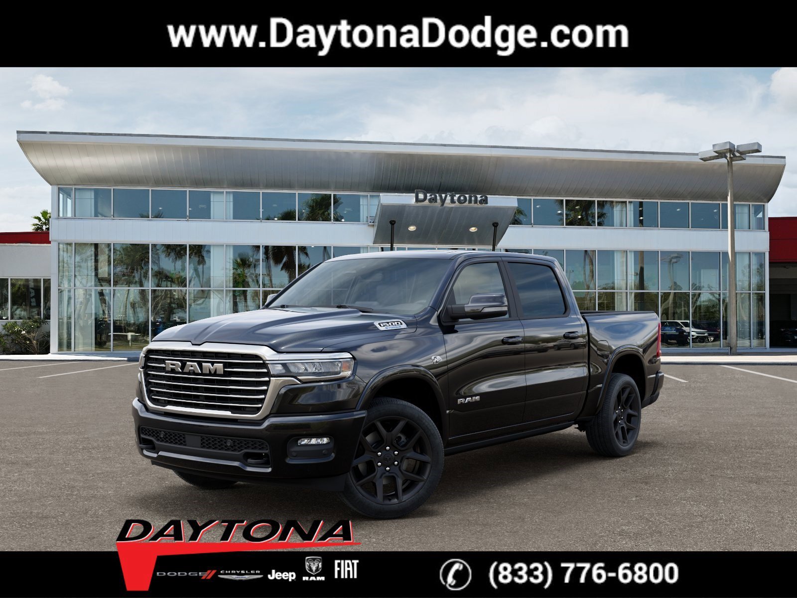 New 2026 Diamond Black Crystal Pearlcoat RAM Laramie image 1