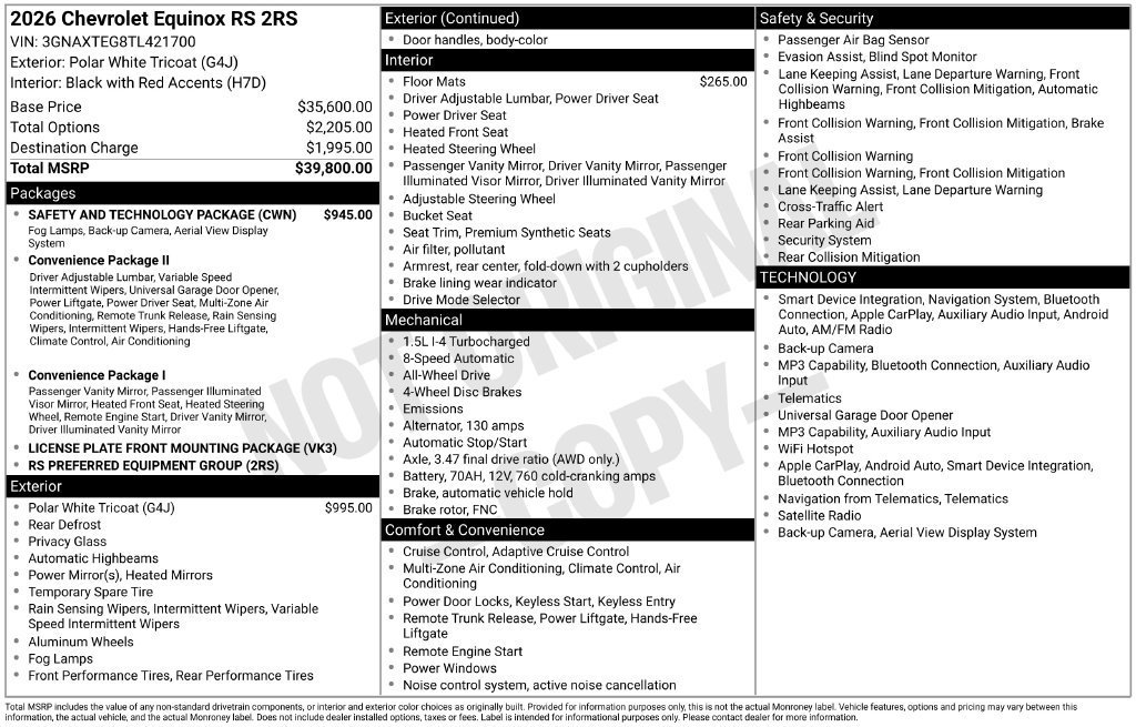 2026 Chevrolet Equinox RS - Photo 4