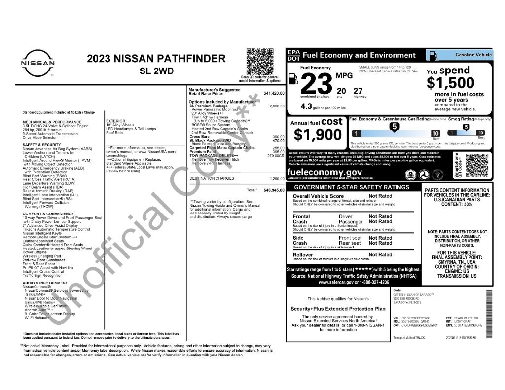 Used 2023 White Nissan SL image 6