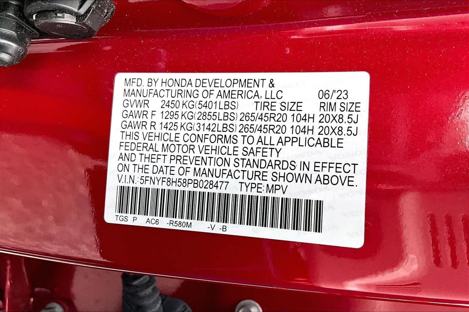Used 2023 Radiant Red Metallic II Honda EX-L image 69