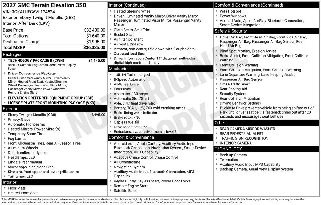 New 2027 Ebony Twilight Metallic GMC Elevation image 5