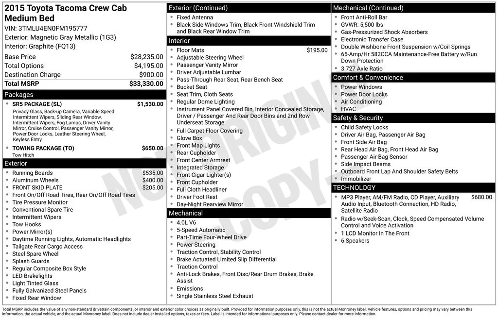 Used 2015 Gray Toyota Base image 2