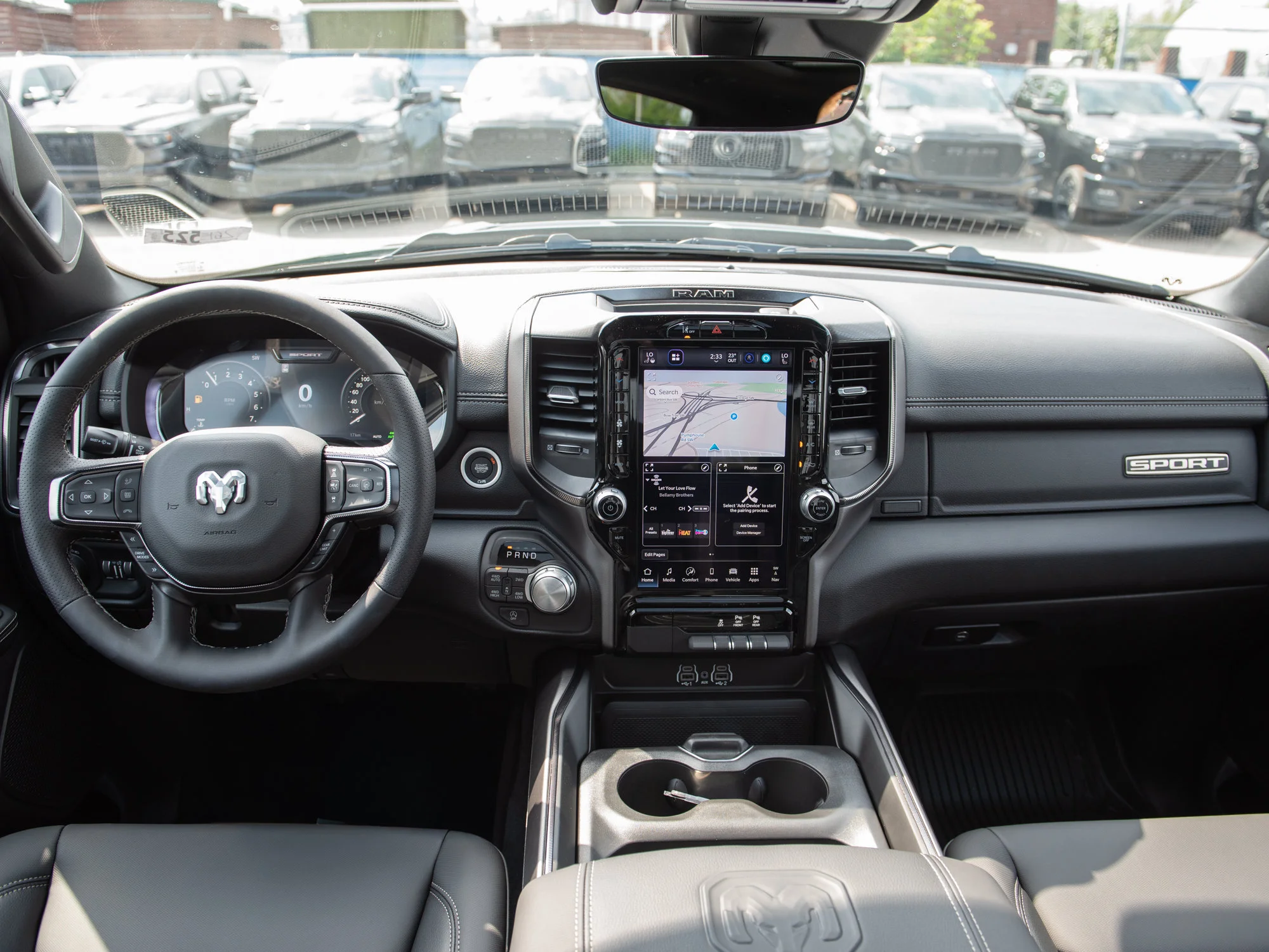 New 2026 Green RAM Sport* Crew Cab 4x4, Panoramic Sunroof, Nav, Heated Seats/Wheel, Alpine Audio image 12