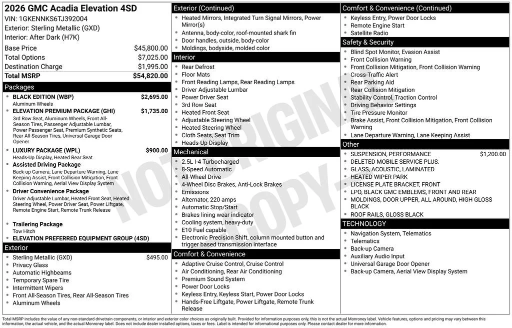 2026 GMC Acadia Elevation - Photo 28