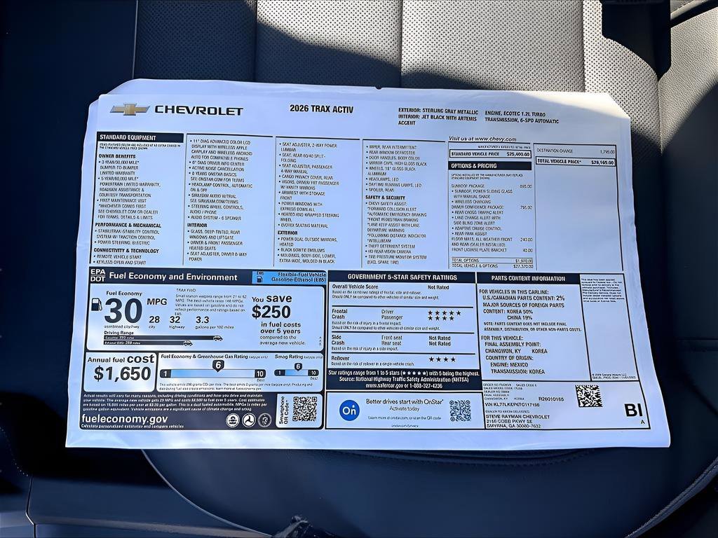 New 2026 Chevrolet Trax ACTIV 4D Sport Utility