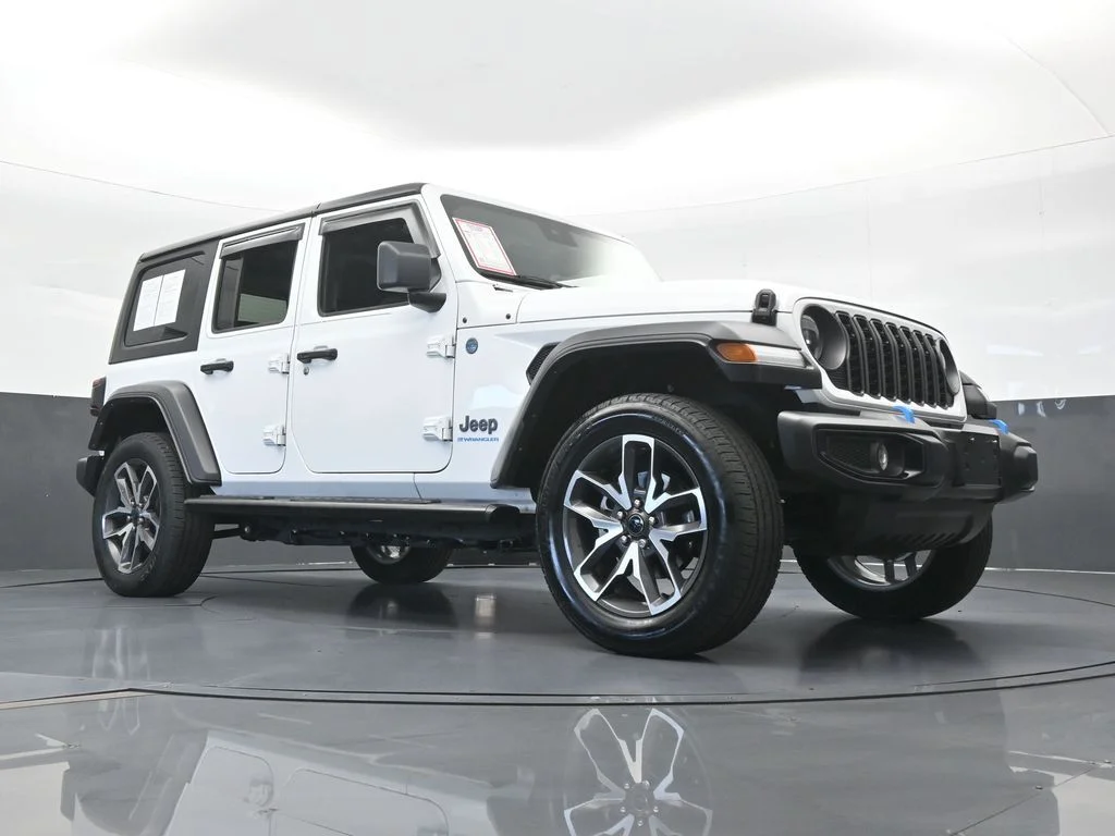 Used 2024 Bright White Clearcoat Jeep Sport S 4xe image 58