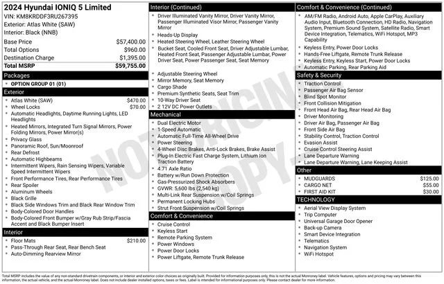 Used 2024 White Hyundai Limited image 30