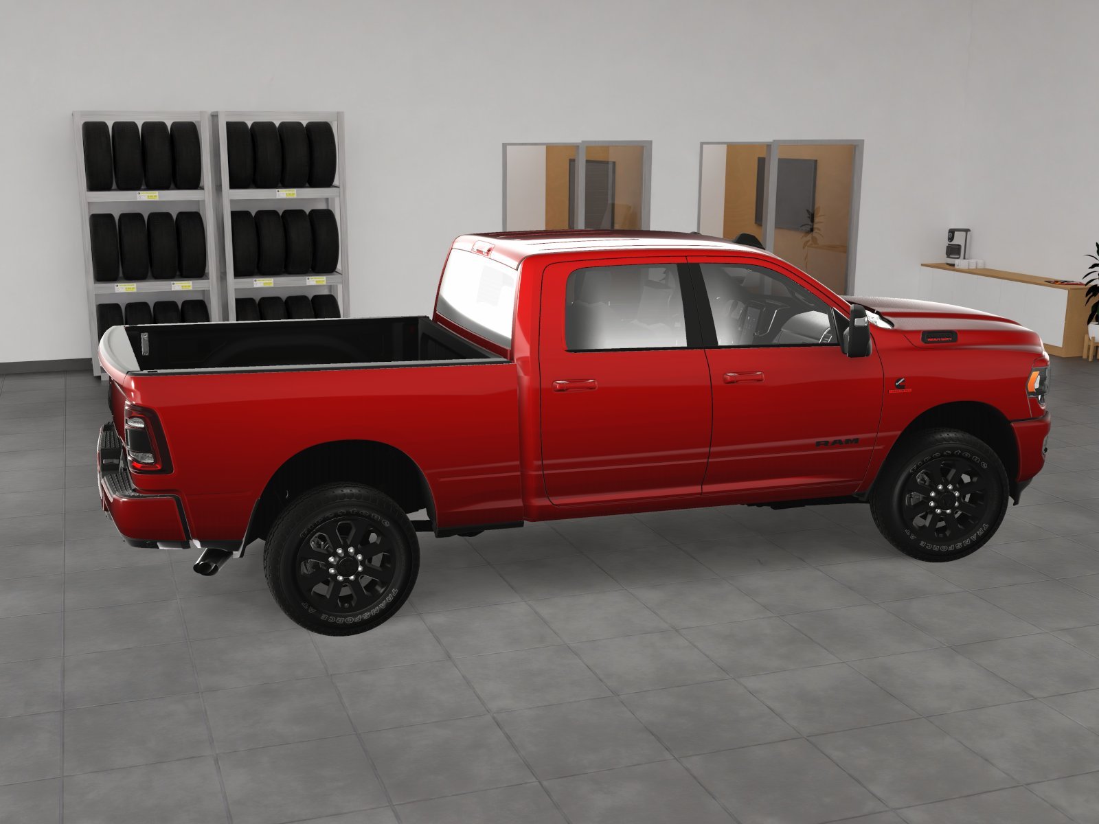 New 2024 Flame Red Clear-Coat Exterior Paint Ram Big Horn image 34