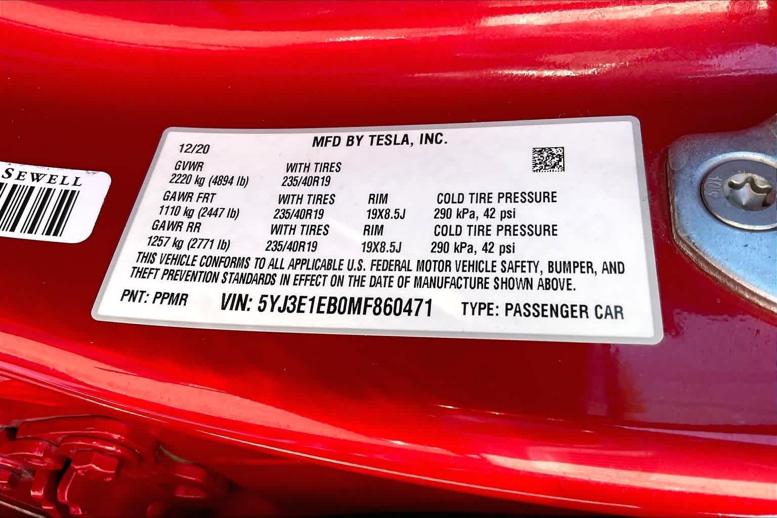 Used 2021 RED Tesla Long Range image 31