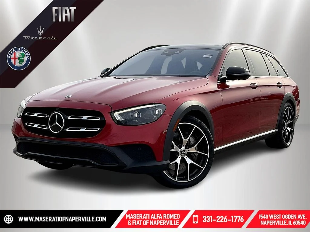 Used 2021 designo Cardinal Red Metallic Mercedes-Benz E 450 image 1