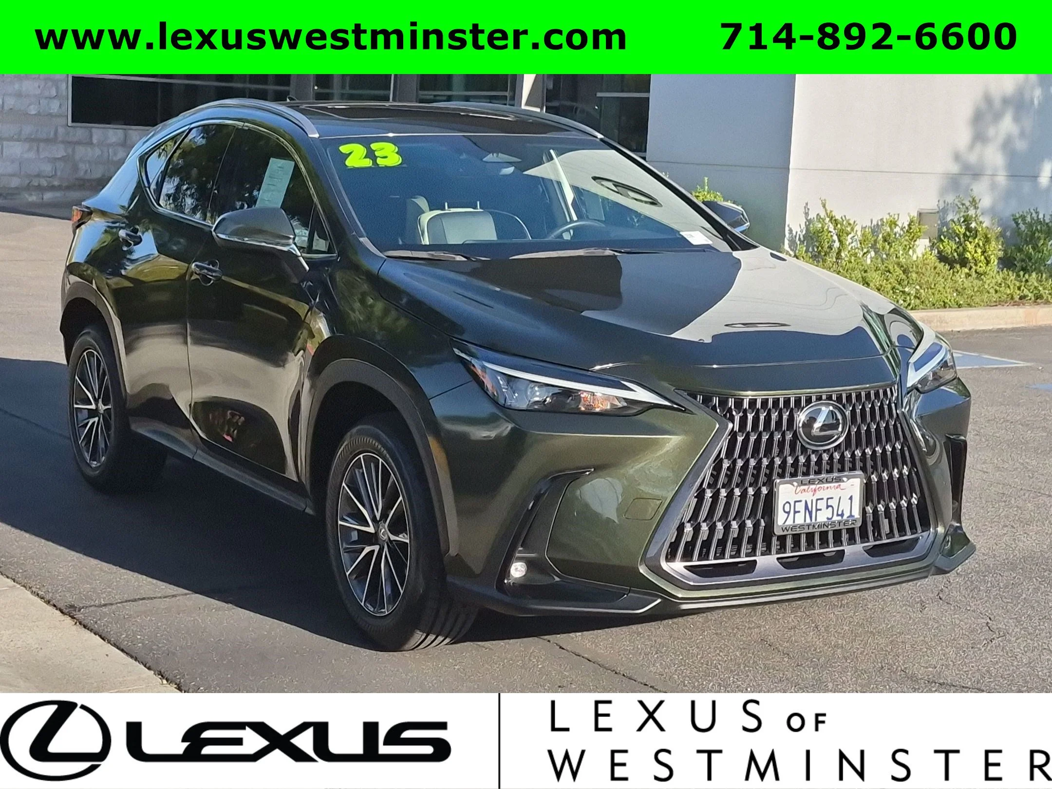 Certified Used 2023 Nori Green Pearl Lexus NX 350 image 4