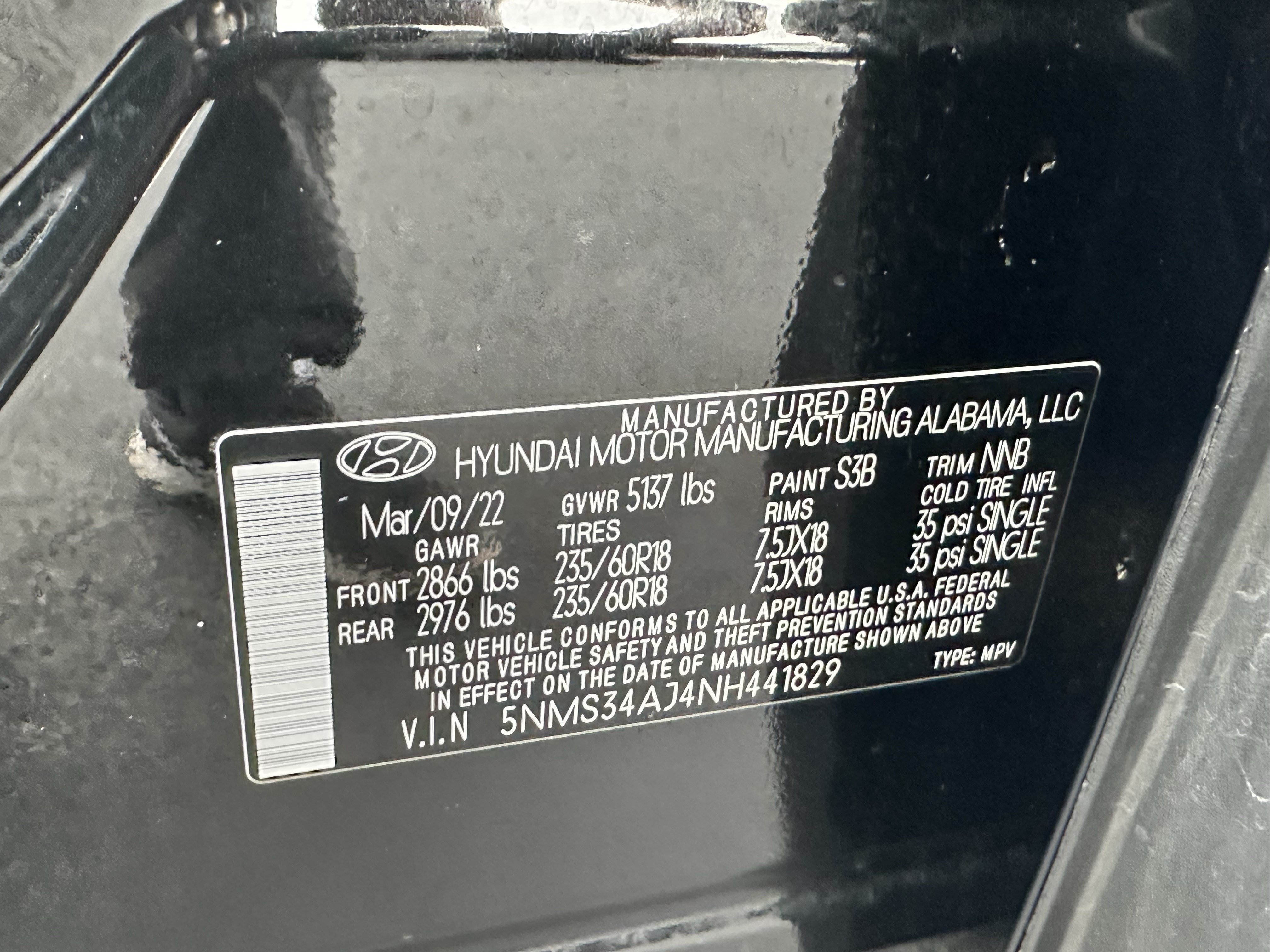Used 2022 Twilight Black Hyundai SEL image 32