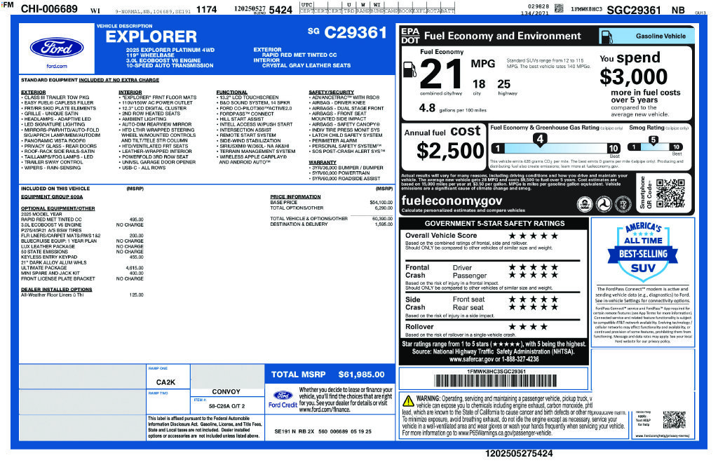 Used 2025 Red Ford Platinum image 5