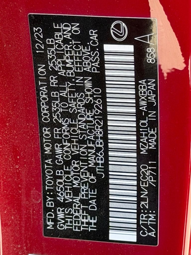 Certified Used 2024 Red Lexus 250h F SPORT Design image 35