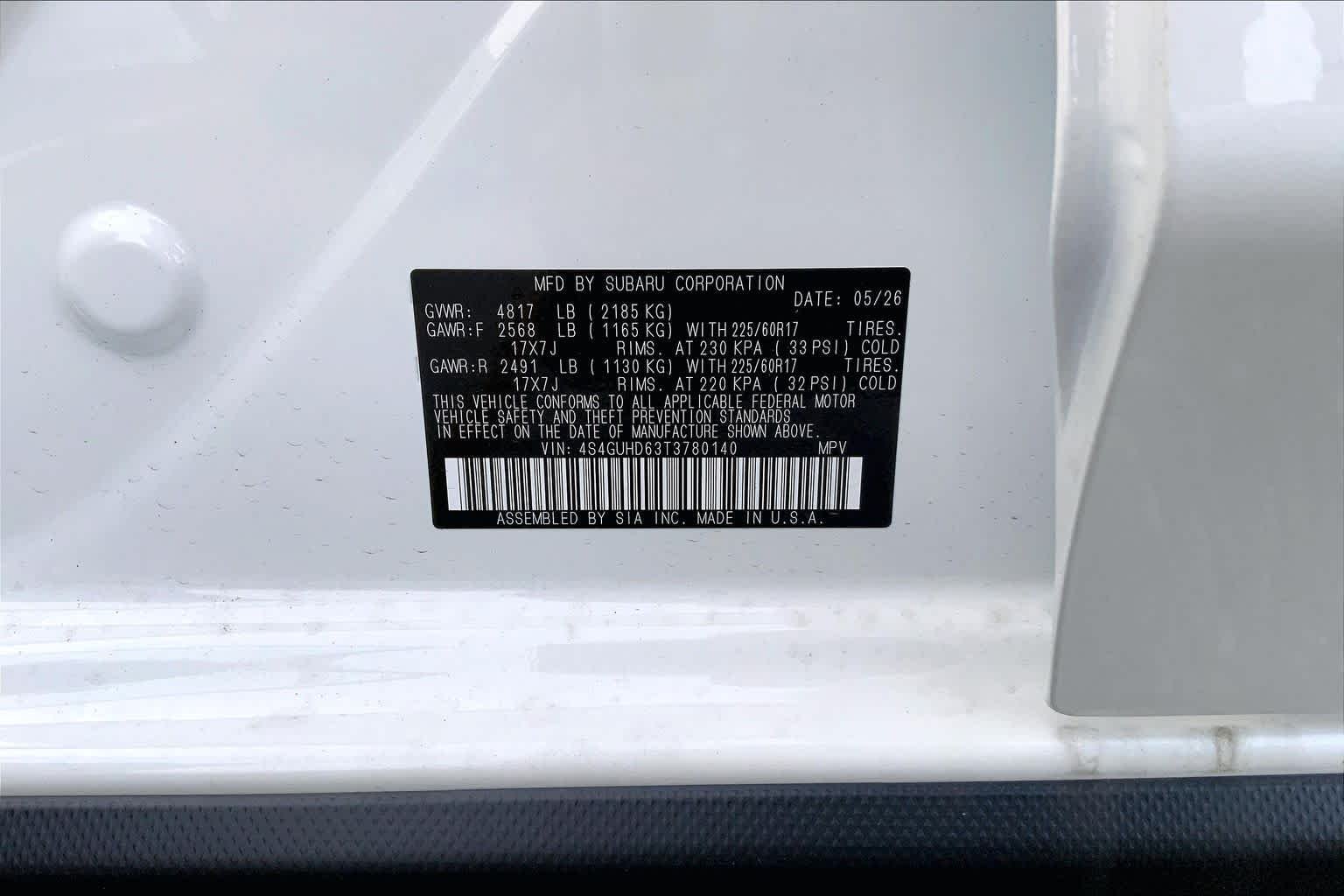 New 2026 CRYSTAL WHITE PEARL Subaru Premium image 16