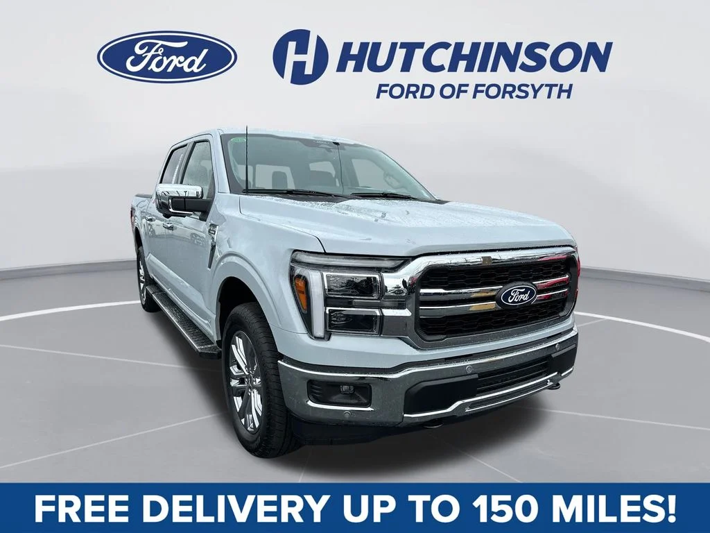 Space White Metallic 2025 Ford F-150 Lariat SuperCrew 4WD Pickup Truck Four-Wheel Drive Automatic