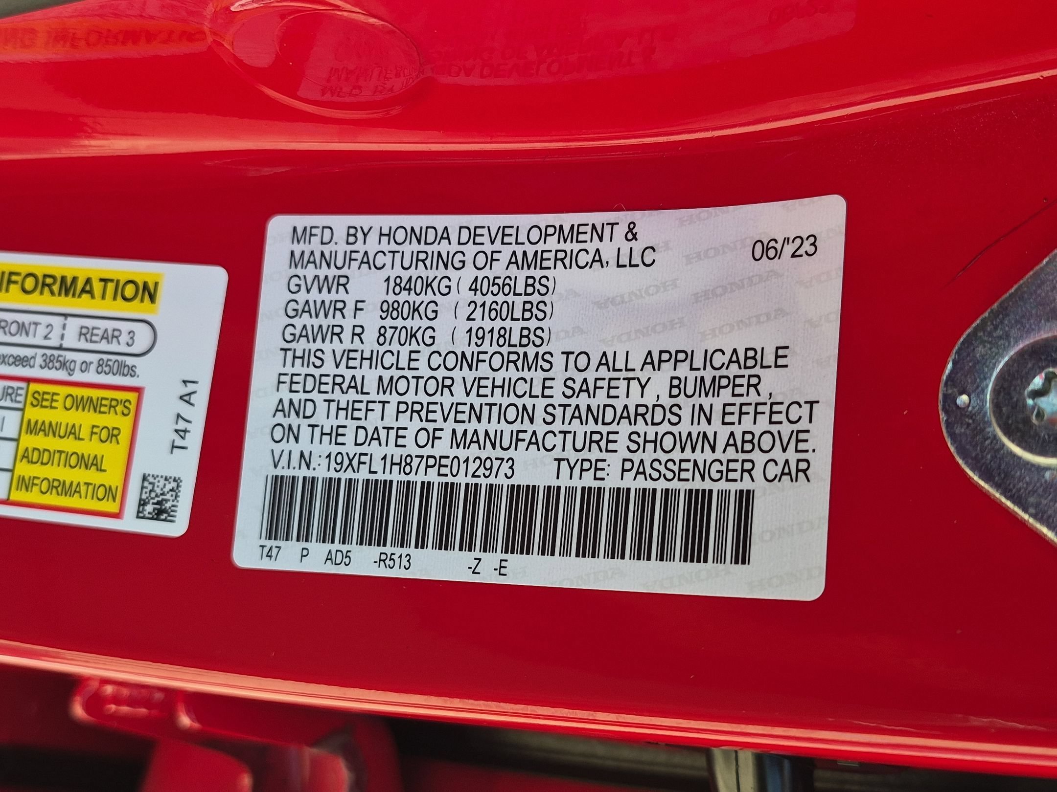 Certified Used 2023 Rallye Red Honda Sport Touring Hatchback image 35