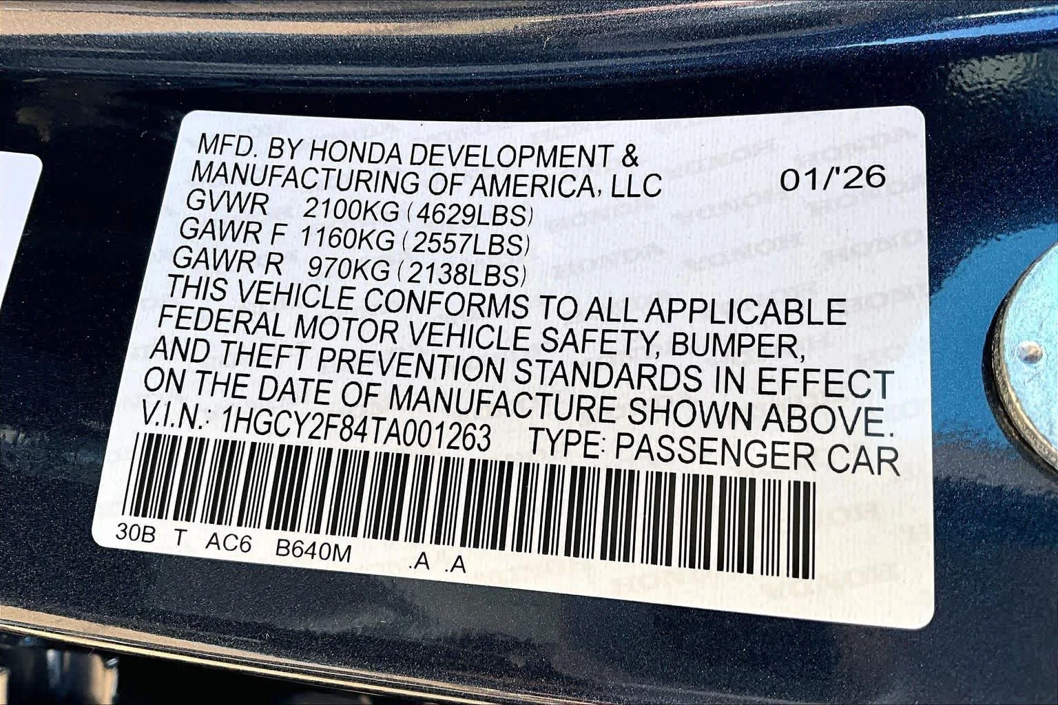 New 2026 Canyon River Blue Metallic Honda Touring image 18