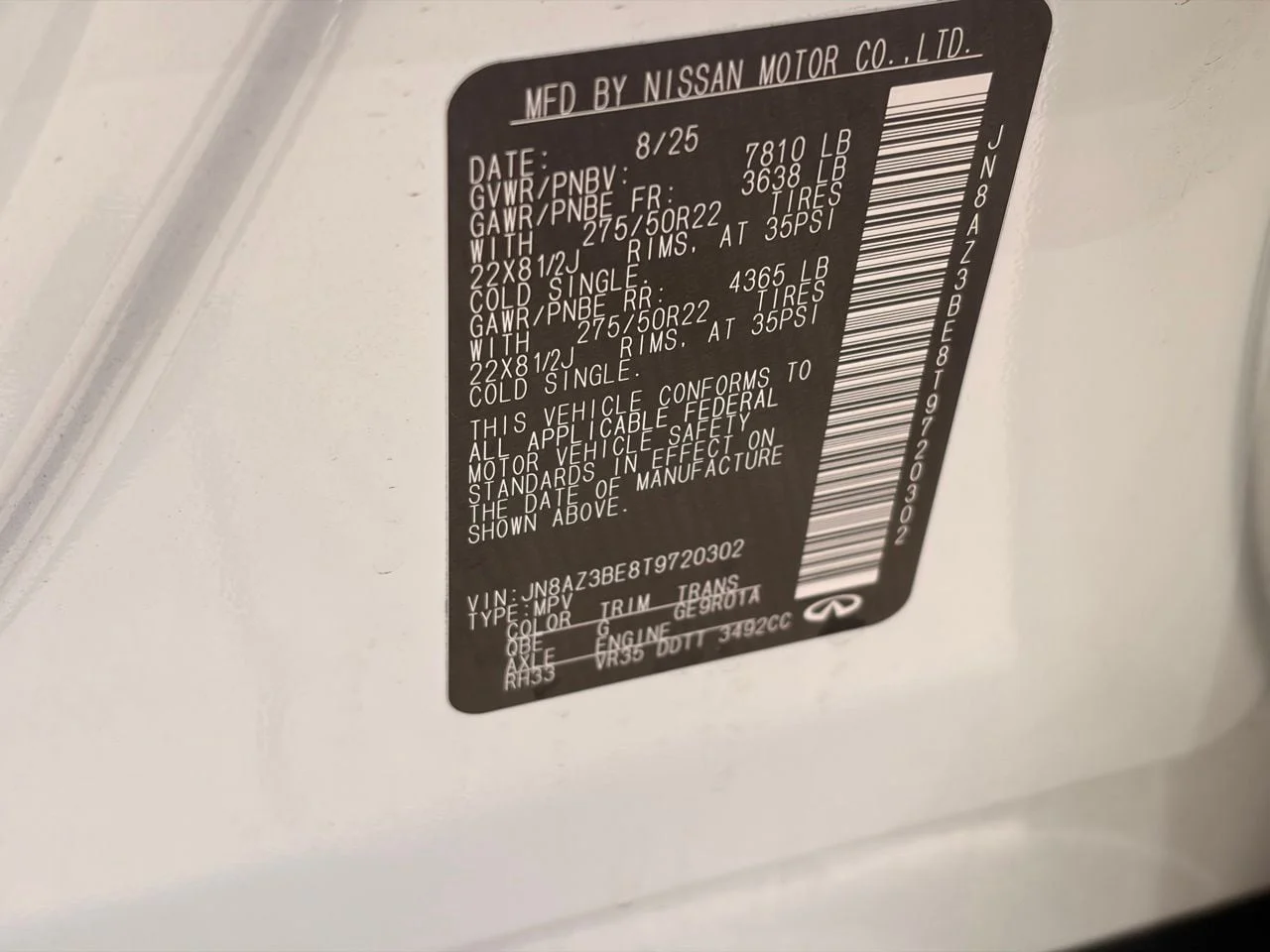 Certified Used 2026 RADIANT WHITE INFINITI Luxe 4WD image 30