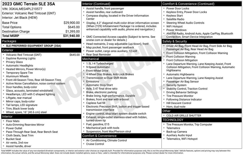 Used 2023 Volcanic Red GMC SLE image 40