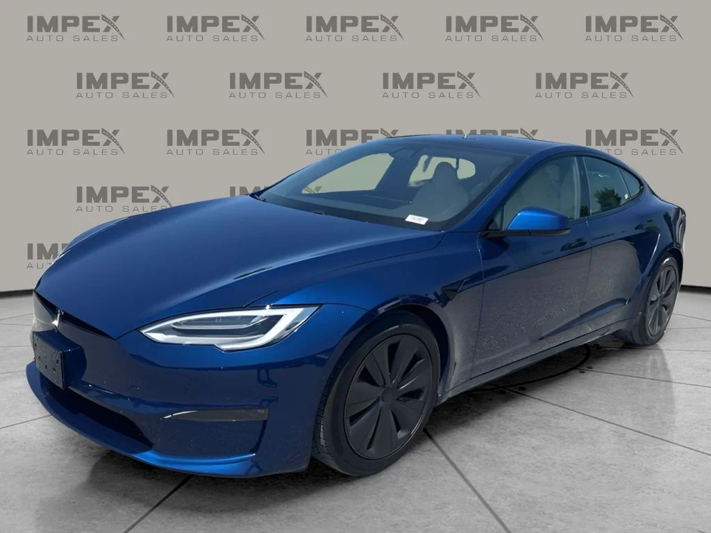 Used 2021 Blue Tesla Plaid image 1
