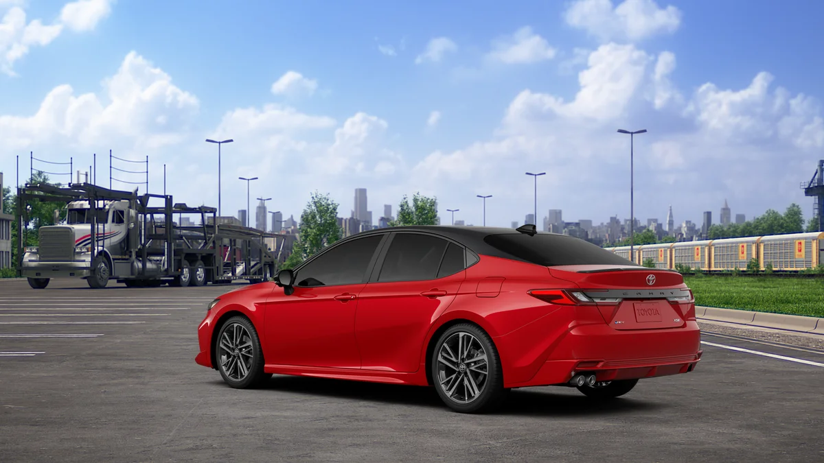 New 2026 Supersonic Red with Midnight Black Metallic roof Toyota XSE image 6