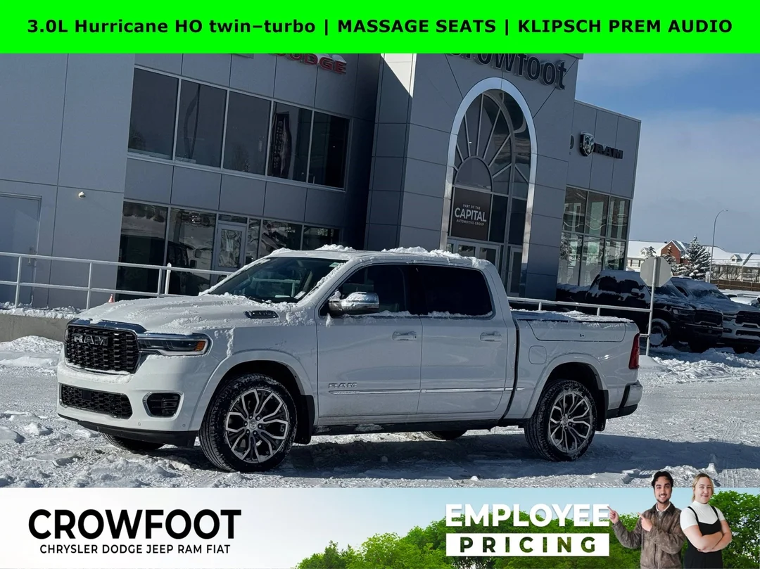 New 2026 White RAM Tungsten - - 4x4 - Hurricane HO Turbo - Multi-Function Tailgate - Prem Lthr & More! image 1