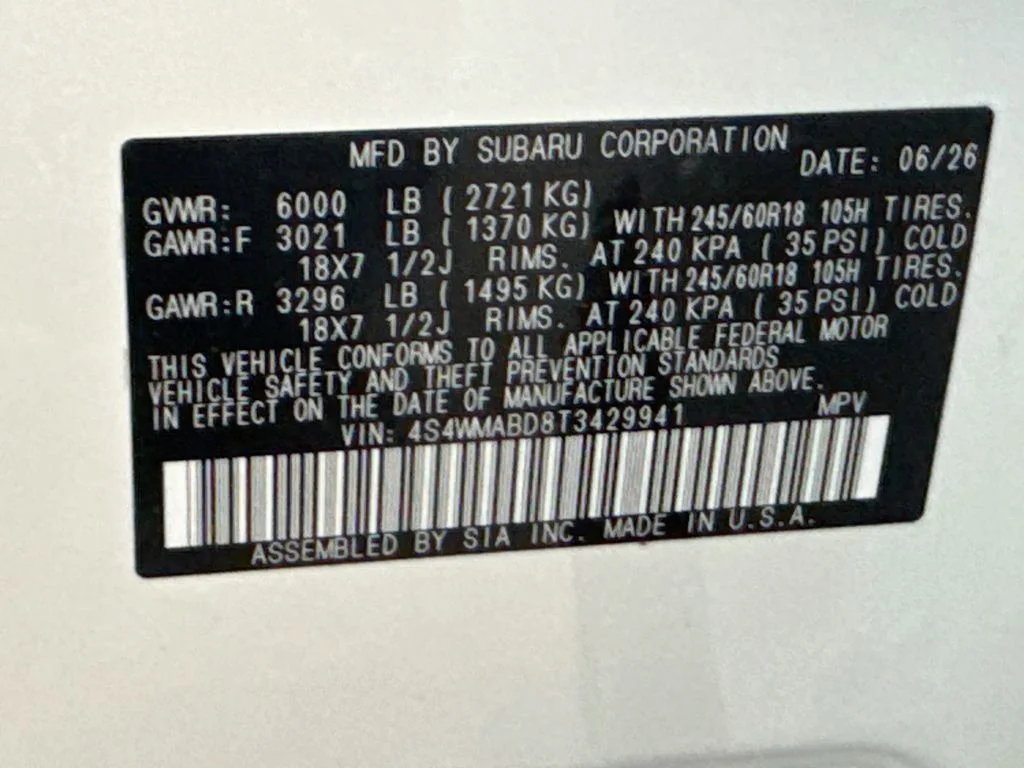 New 2026 CRYSTAL WHITE PEARL Subaru Premium 7-Passenger image 43